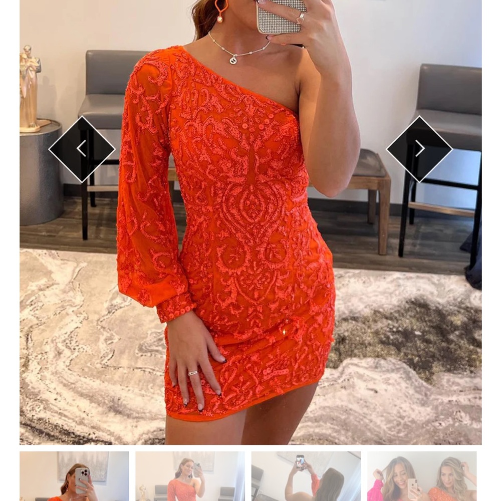 Orange Formal/ Hoco dress, also worn once size 4-6